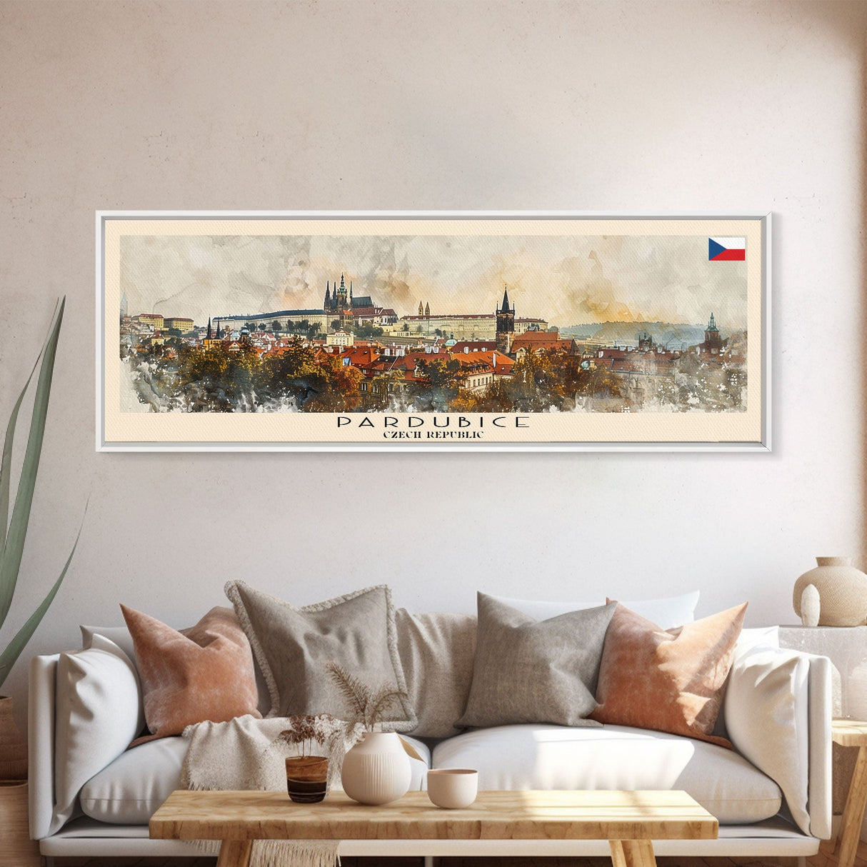 Pardubice Czech Republic Travel Art, City Art, Framed Canvas Print or Metal Wall Art, Europe Travel Poster, Panoramic Wall Art, Extra Wide Wall Art