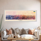 Rivne Ukraine Wall Art, Panoramic Travel Poster, Panoramic Framed Canvas Print, City Wall Art, Wall Hanging Home Decor, Travel Art