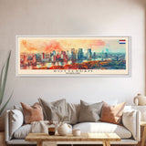 Rotterdam Netherlands Wall Art, Panoramic Travel Poster, Panoramic Framed Canvas Print, City Wall Art, Wall Hanging Home Decor, Travel Art