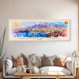 Santa Cruz Tenerife Spain Wall Art, Panoramic Travel Poster, Panoramic Framed Canvas Print, City Wall Art, Wall Hanging Home Decor, Travel Art