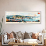 Setbal Portugal Travel Print Wall Art, Panoramic City Art, Travel Art, Wall Decor, Vacation Gift, Framed Canvas Print Or Metal Art