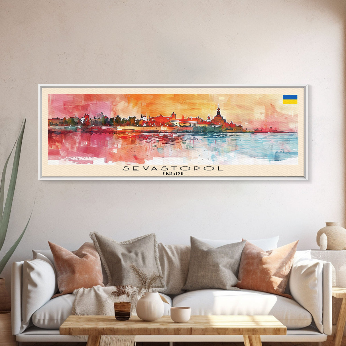 Sevastopol Ukraine Travel Art, City Art, Framed Canvas Print or Metal Wall Art, Europe Travel Poster, Panoramic Wall Art, Extra Wide Wall Art