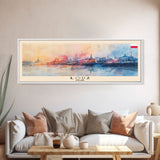 Lodz Poland Wall Art, Panoramic Travel Poster, Panoramic Framed Canvas Print, City Wall Art, Wall Hanging Home Decor, Travel Art