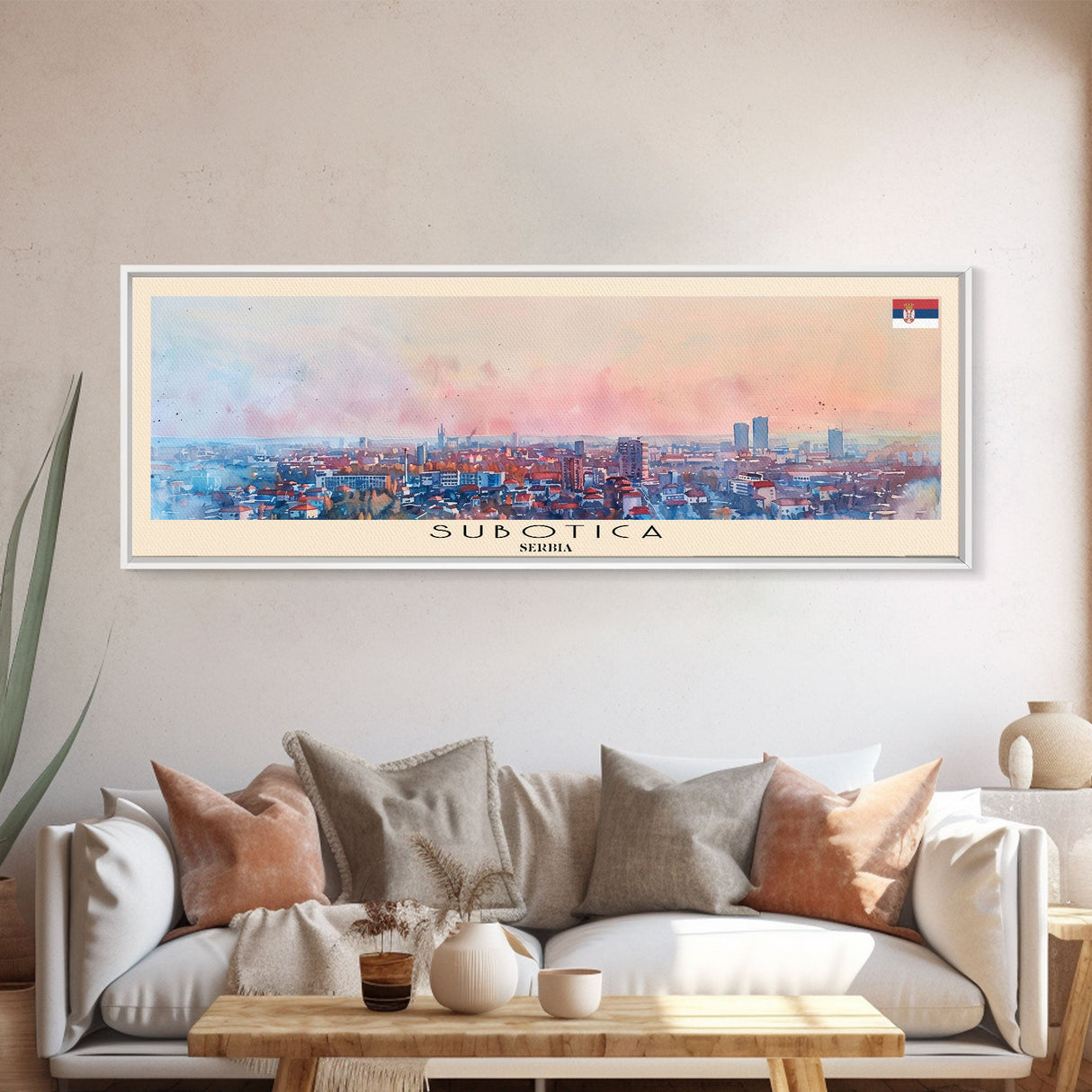 Subotica Serbia Travel Print Wall Art, Panoramic City Art, Travel Art, Wall Decor, Vacation Gift, Framed Canvas Print Or Metal Art