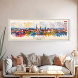 Szeged Hungary Travel Art, City Art, Framed Canvas Print or Metal Wall Art, Europe Travel Poster, Panoramic Wall Art, Extra Wide Wall Art