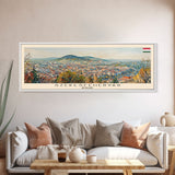 Szkesfehervar Hungary Panoramic Travel Poster, Framed Canvas Print or Metal Wall Art, Travel Art, Home Decor, Panoramic Painting, Midcentury Art