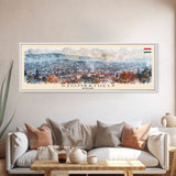 Szombathely Hungary Travel Print Wall Art, Panoramic City Art, Travel Art, Wall Decor, Vacation Gift, Framed Canvas Print Or Metal Art