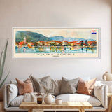 Velika Gorica Croatia Panoramic Travel Poster, Framed Canvas Print or Metal Wall Art, Travel Art, Home Decor, Panoramic Painting, Midcentury Art