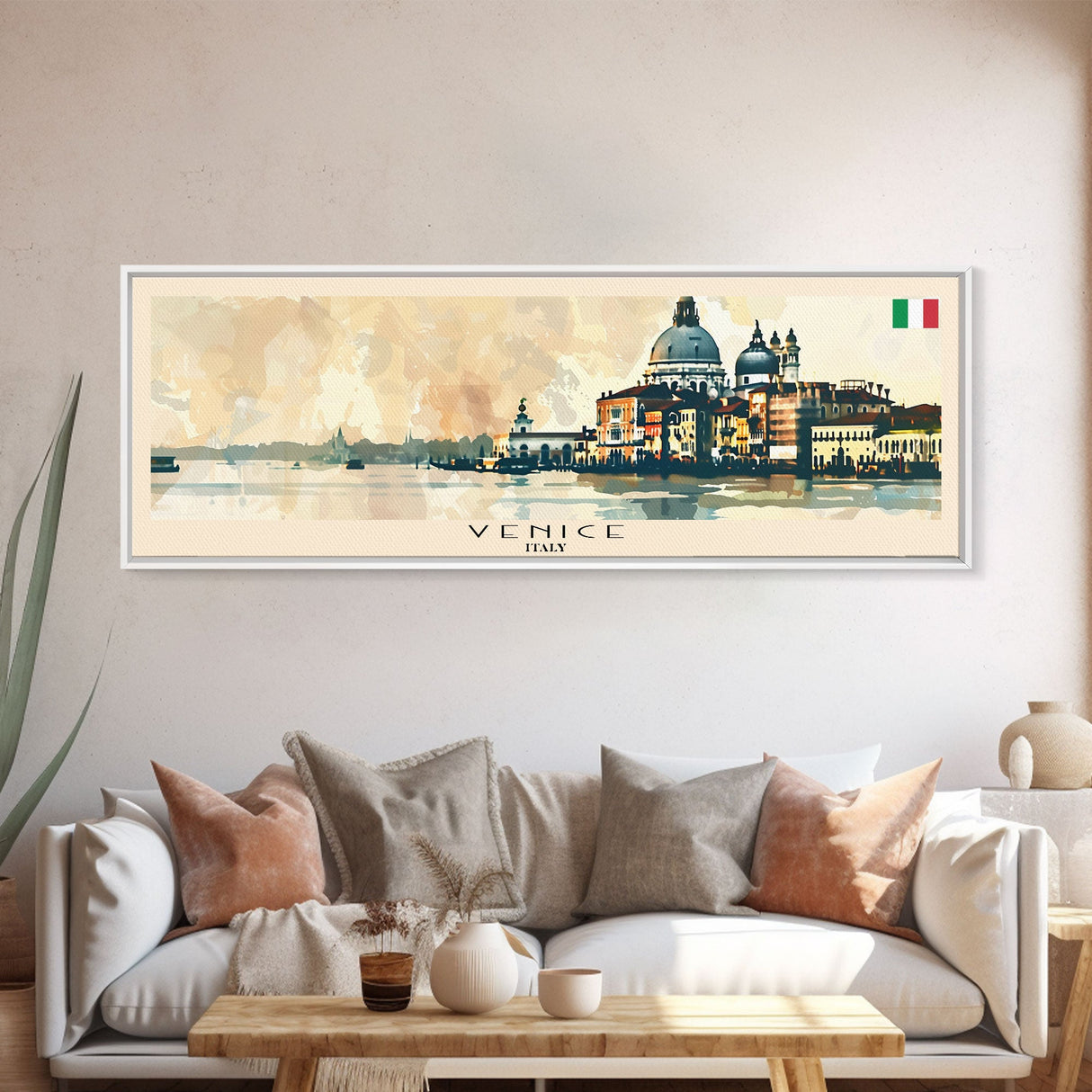 Venice Italy Travel Print Wall Art, Panoramic City Art, Travel Art, Wall Decor, Vacation Gift, Framed Canvas Print Or Metal Art