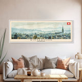 Winterthur Switzerland Travel Art, City Art, Framed Canvas Print or Metal Wall Art, Europe Travel Poster, Panoramic Wall Art, Extra Wide Wall Art