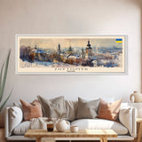 Zhytomyr Ukraine Travel Art, City Art, Framed Canvas Print or Metal Wall Art, Europe Travel Poster, Panoramic Wall Art, Extra Wide Wall Art