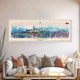 Zvolen Slovakia Panoramic Travel Poster, Framed Canvas Print or Metal Wall Art, Travel Art, Home Decor, Panoramic Painting, Midcentury Art