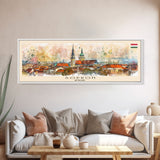 Sopron Hungary Travel Art, City Art, Framed Canvas Print or Metal Wall Art, Europe Travel Poster, Panoramic Wall Art, Extra Wide Wall Art