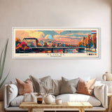 Almere Netherlands Panoramic Travel Poster, Framed Canvas Print or Metal Wall Art, Travel Art, Home Decor, Panoramic Painting, Midcentury Art