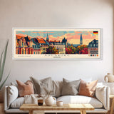 Augsburg Germany Panoramic Travel Poster, Framed Canvas Print or Metal Wall Art, Travel Art, Home Decor, Panoramic Painting, Midcentury Art