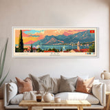 Bar Montenegro Panoramic Travel Poster, Framed Canvas Print or Metal Wall Art, Travel Art, Home Decor, Panoramic Painting, Midcentury Art