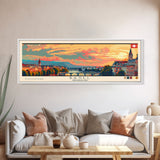 Basel SwitzerlandTravel Art, City Art, Framed Canvas Print or Metal Wall Art, Europe Travel Poster, Panoramic Wall Art, Extra Wide Wall Art