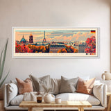 Berlin Germany Travel Print Wall Art, Panoramic City Art, Travel Art, Wall Decor, Vacation Gift, Framed Canvas Print Or Metal Art