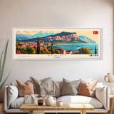 Denizli Turkey Wall Art, Panoramic Travel Poster, Panoramic Framed Canvas Print, City Wall Art, Wall Hanging Home Decor, Travel Art