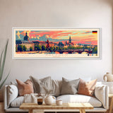 Dresde Germany Travel Art, City Art, Framed Canvas Print or Metal Wall Art, Europe Travel Poster, Panoramic Wall Art, Extra Wide Wall Art