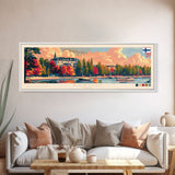 Espoo Finland Wall Art, Panoramic Travel Poster, Panoramic Framed Canvas Print, City Wall Art, Wall Hanging Home Decor, Travel Art