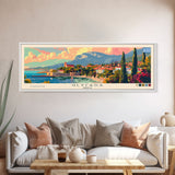 Glyfada Greece Wall Art, Panoramic Travel Poster, Panoramic Framed Canvas Print, City Wall Art, Wall Hanging Home Decor, Travel Art