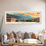 Grenoble France Travel Print Wall Art, Panoramic City Art, Travel Art, Wall Decor, Vacation Gift, Framed Canvas Print Or Metal Art