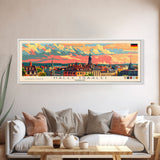 Halle Saale Germany Wall Art, Panoramic Travel Poster, Panoramic Framed Canvas Print, City Wall Art, Wall Hanging Home Decor, Travel Art