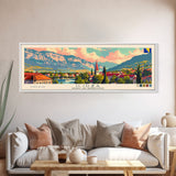 Ilida Bosnia Travel Art, City Art, Framed Canvas Print or Metal Wall Art, Europe Travel Poster, Panoramic Wall Art, Extra Wide Wall Art