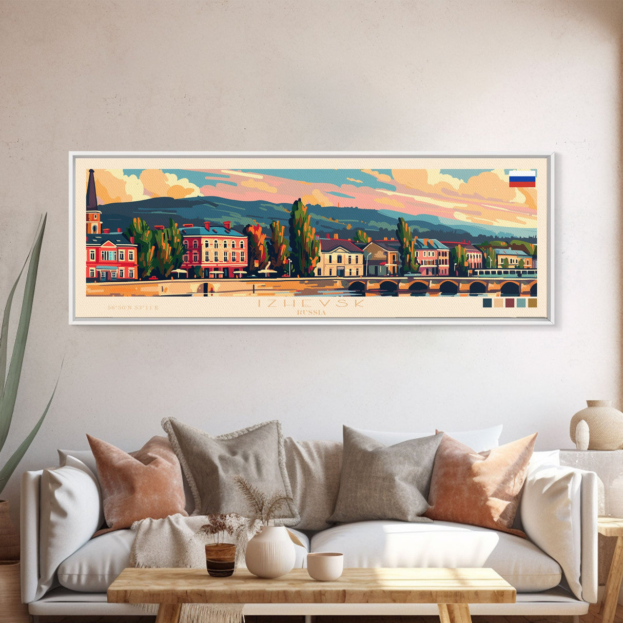 Izhevsk Russia Wall Art, Panoramic Travel Poster, Panoramic Framed Canvas Print, City Wall Art, Wall Hanging Home Decor, Travel Art