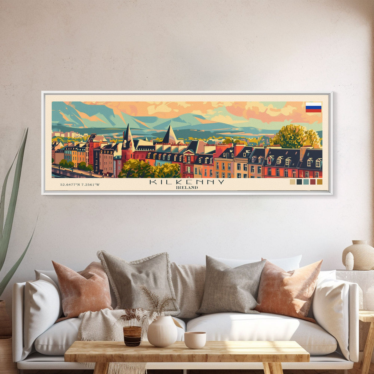 Kilkenny Ireland Travel Print Wall Art, Panoramic City Art, Travel Art, Wall Decor, Vacation Gift, Framed Canvas Print Or Metal Art