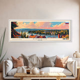 Kuopio Finland Wall Art, Panoramic Travel Poster, Panoramic Framed Canvas Print, City Wall Art, Wall Hanging Home Decor, Travel Art