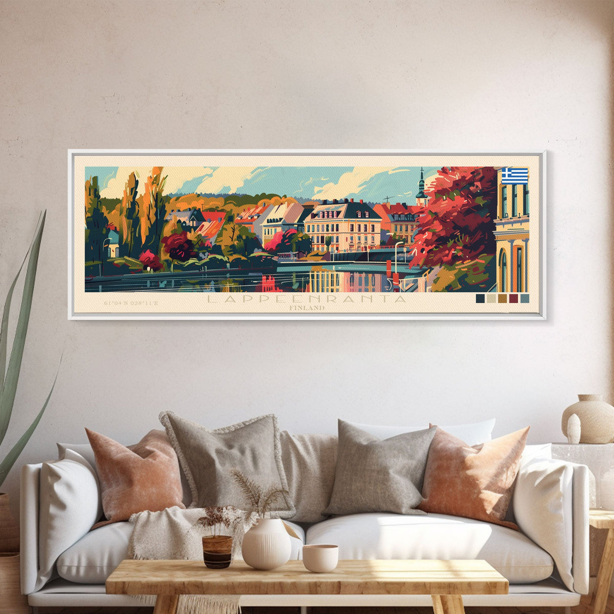 Lappeenranta Finland Wall Art, Panoramic Travel Poster, Panoramic Framed Canvas Print, City Wall Art, Wall Hanging Home Decor, Travel Art