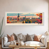 Magdeburg Germany Wall Art, Panoramic Travel Poster, Panoramic Framed Canvas Print, City Wall Art, Wall Hanging Home Decor, Travel Art