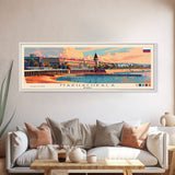 Makhachkala Russia Travel Art, City Art, Framed Canvas Print or Metal Wall Art, Europe Travel Poster, Panoramic Wall Art, Extra Wide Wall Art