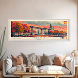 Malmo Sweden Travel Art, City Art, Framed Canvas Print or Metal Wall Art, Europe Travel Poster, Panoramic Wall Art, Extra Wide Wall Art