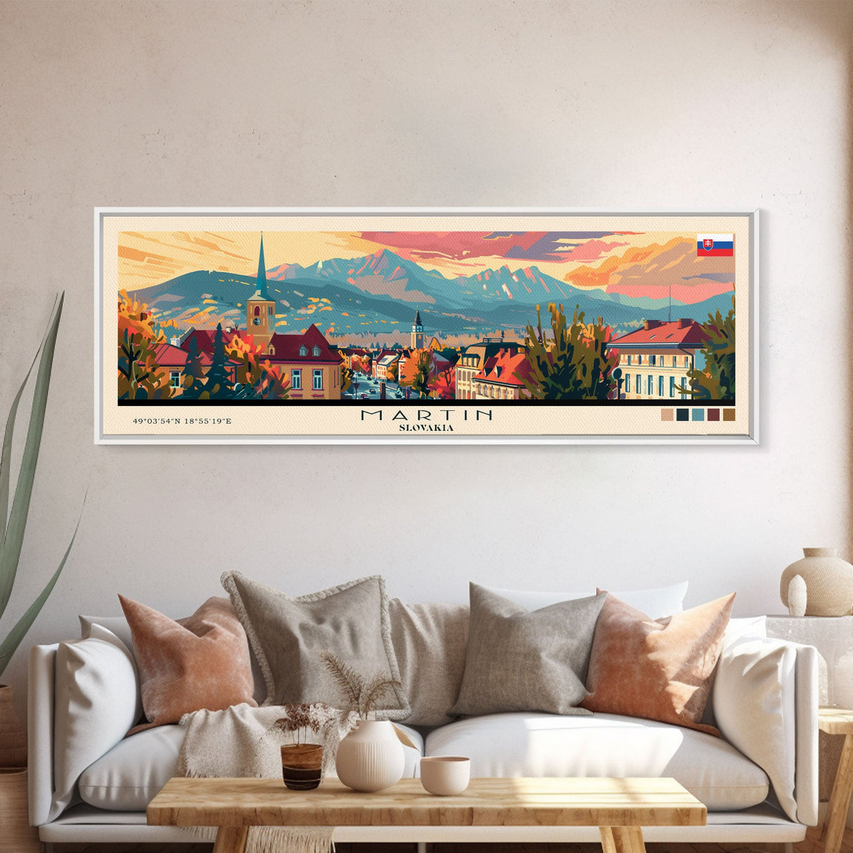 Martin Slovakia Travel Art, City Art, Framed Canvas Print or Metal Wall Art, Europe Travel Poster, Panoramic Wall Art, Extra Wide Wall Art