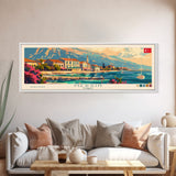 Mersin Turkey Wall Art, Panoramic Travel Poster, Panoramic Framed Canvas Print, City Wall Art, Wall Hanging Home Decor, Travel Art