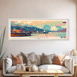 Murmansk Russia Panoramic Travel Poster, Framed Canvas Print or Metal Wall Art, Travel Art, Home Decor, Panoramic Painting, Midcentury Art