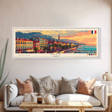 Nice France Travel Art, City Art, Framed Canvas Print or Metal Wall Art, Europe Travel Poster, Panoramic Wall Art, Extra Wide Wall Art