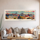 Odense Denmark Wall Art, Panoramic Travel Poster, Panoramic Framed Canvas Print, City Wall Art, Wall Hanging Home Decor, Travel Art