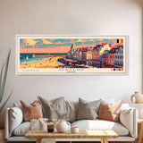 Ostend Belgium Panoramic Travel Poster, Framed Canvas Print or Metal Wall Art, Travel Art, Home Decor, Panoramic Painting, Midcentury Art