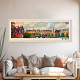 Peterborough United Kingdom Wall Art, Panoramic Travel Poster, Panoramic Framed Canvas Print, City Wall Art, Wall Hanging Home Decor, Travel Art