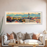 Plovdiv Bulgaria Travel Art, City Art, Framed Canvas Print or Metal Wall Art, Europe Travel Poster, Panoramic Wall Art, Extra Wide Wall Art