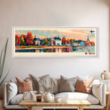 Pori Finland Travel Art, City Art, Framed Canvas Print or Metal Wall Art, Europe Travel Poster, Panoramic Wall Art, Extra Wide Wall Art