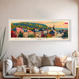 Rzeszow Poland Wall Art, Panoramic Travel Poster, Panoramic Framed Canvas Print, City Wall Art, Wall Hanging Home Decor, Travel Art