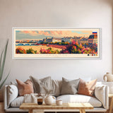 Saransk Russia Panoramic Travel Poster, Framed Canvas Print or Metal Wall Art, Travel Art, Home Decor, Panoramic Painting, Midcentury Art