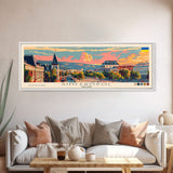 Simferopol Ukraine Panoramic Travel Poster, Framed Canvas Print or Metal Wall Art, Travel Art, Home Decor, Panoramic Painting, Midcentury Art