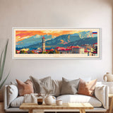 Sochi Russia Panoramic Travel Poster, Framed Canvas Print or Metal Wall Art, Travel Art, Home Decor, Panoramic Painting, Midcentury Art