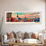 Tallinn Estonia Panoramic Travel Poster, Framed Canvas Print or Metal Wall Art, Travel Art, Home Decor, Panoramic Painting, Midcentury Art